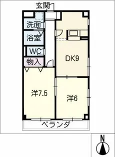 ハイツエクセルB棟【3階】の間取り