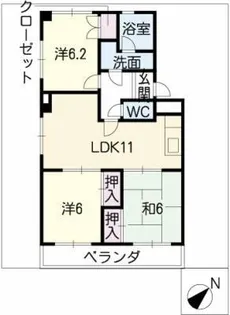 グランダム仲ノ町【2階】の間取り