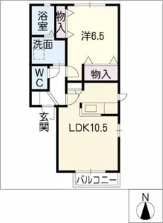 プランドール荒池【1階】の間取り