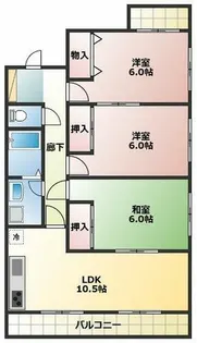 VILLAはなふじ【301号室】の間取り