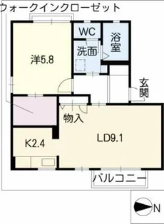 グランドメゾン依佐美G棟【2階】の間取り