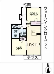 グレイシャス歌里【1階】の間取り