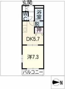 サンパレスカシマ【1階】の間取り