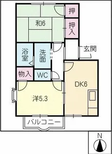 サン・マリーンC棟【2階】の間取り