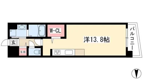 ベルドミール橘【402号室】の間取り
