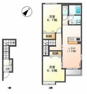 ファミーユ南山【2階】の間取り