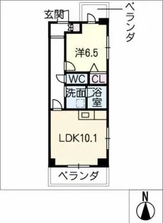 インペリアル南大高【3階】の間取り