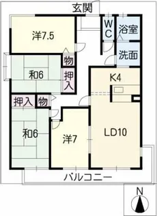 セントラルヒルズA棟【2階】の間取り