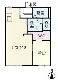 シャトー北 Ⅰ【1階】の間取り