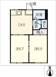 シャトー北 Ⅰ【2階】の間取り