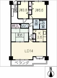 元宮町スカイマンション203号【2階】の間取り