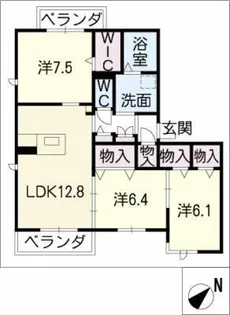 マインシュロス河岸【3階】の間取り