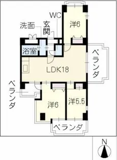 ロイヤルコート光【8階】の間取り