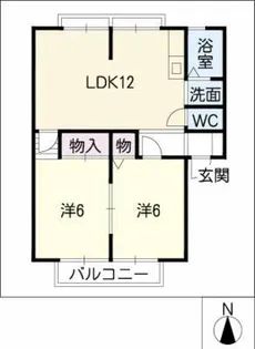 イムーブル77B【2階】の間取り