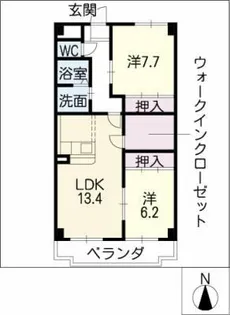アートヒルズ東天王【6階】の間取り