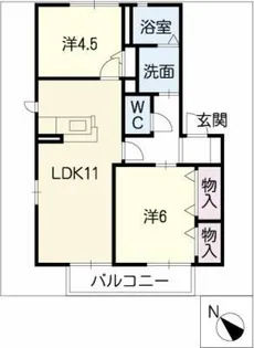 ジュネス A棟【2階】の間取り
