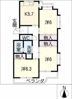 ハイツサンスカイ【4階】の間取り