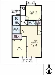 グリーンステージ白山D棟【1階】の間取り