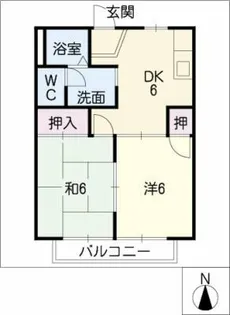 フレグランス中林【1階】の間取り