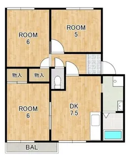ベルクレール【1階】の間取り