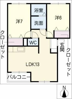 エクシード日比野Ⅱ【1階】の間取り