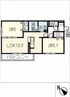 カーサ・カルーナ【2階】の間取り