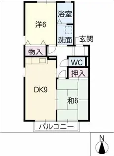 グリーンヴィラ高師B【1階】の間取り