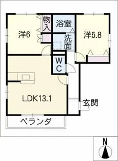 ローズ・パール【1階】の間取り
