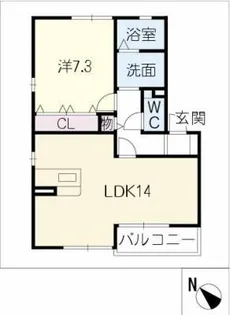サンハイツⅥ B棟【1階】の間取り