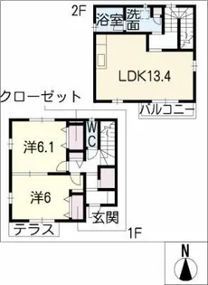 愛知県名古屋市中川区二女子町3丁目【一戸建】の間取り