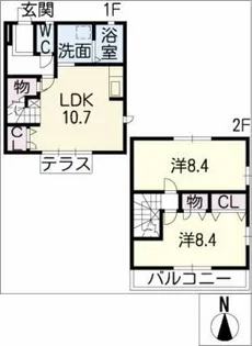 愛知県小牧市大字北外山【一戸建】の間取り