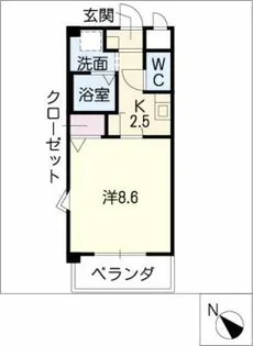 アビタシオン八事【2階】の間取り