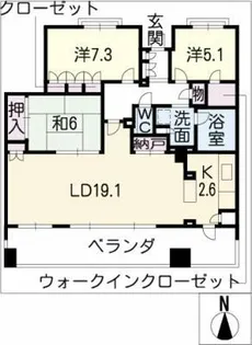 プラウド春日井505号室【5階】の間取り