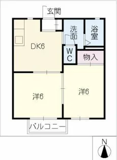 ハイム橘C棟【1階】の間取り
