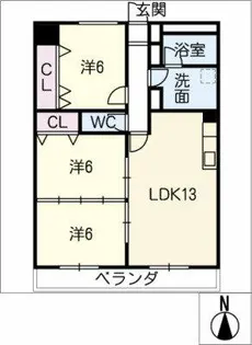 グランドメゾン徳川東【303号室】の間取り