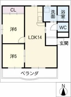 グランコート渚【1階】の間取り