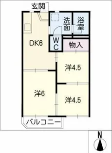 タウン66 C棟【2階】の間取り
