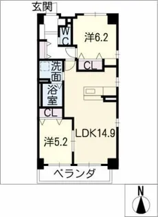 リベルテ小野【3階】の間取り