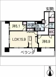 タワー・ザ・ファースト名古屋伏見【5階】の間取り