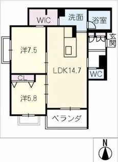 コートヤード元八事【2階】の間取り
