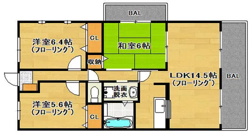 グリーンアベニュー【2階】の間取り
