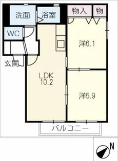 ブレシアスヒルⅡ【2階】の間取り
