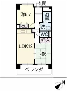 アーバンドエル原【9階】の間取り