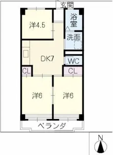 グランクレーア香南【2階】の間取り