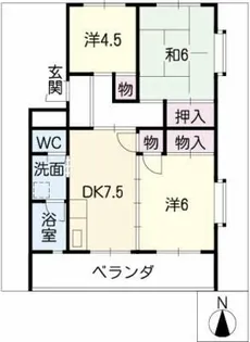 パークハイツ左京山【4階】の間取り