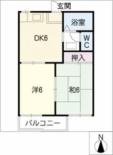 サンシャインイワタ【1階】の間取り