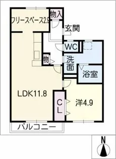 はなぶさハイツ【1階】の間取り