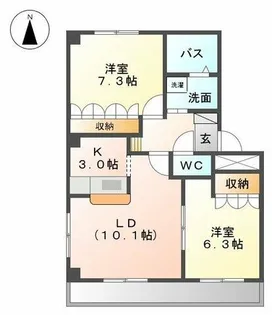 ナミアピアⅡ【102号室】の間取り