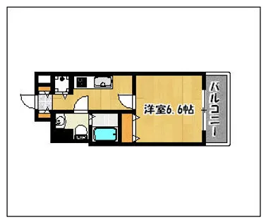 スカイコート福岡県庁前【5階】の間取り