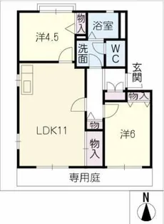 エスト山一B棟【1階】の間取り